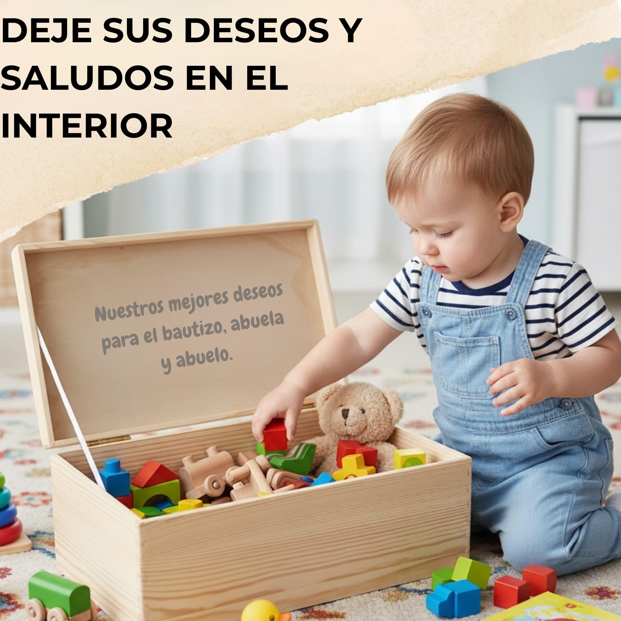 Cajas De Madera Personalizadas Para Bebé - Caja Madera Con Tapa, Diferentes Tamaños y Modelos - Recuerdos Inspiradores Para Guardar Tesoros Inolvidables (personalizado)