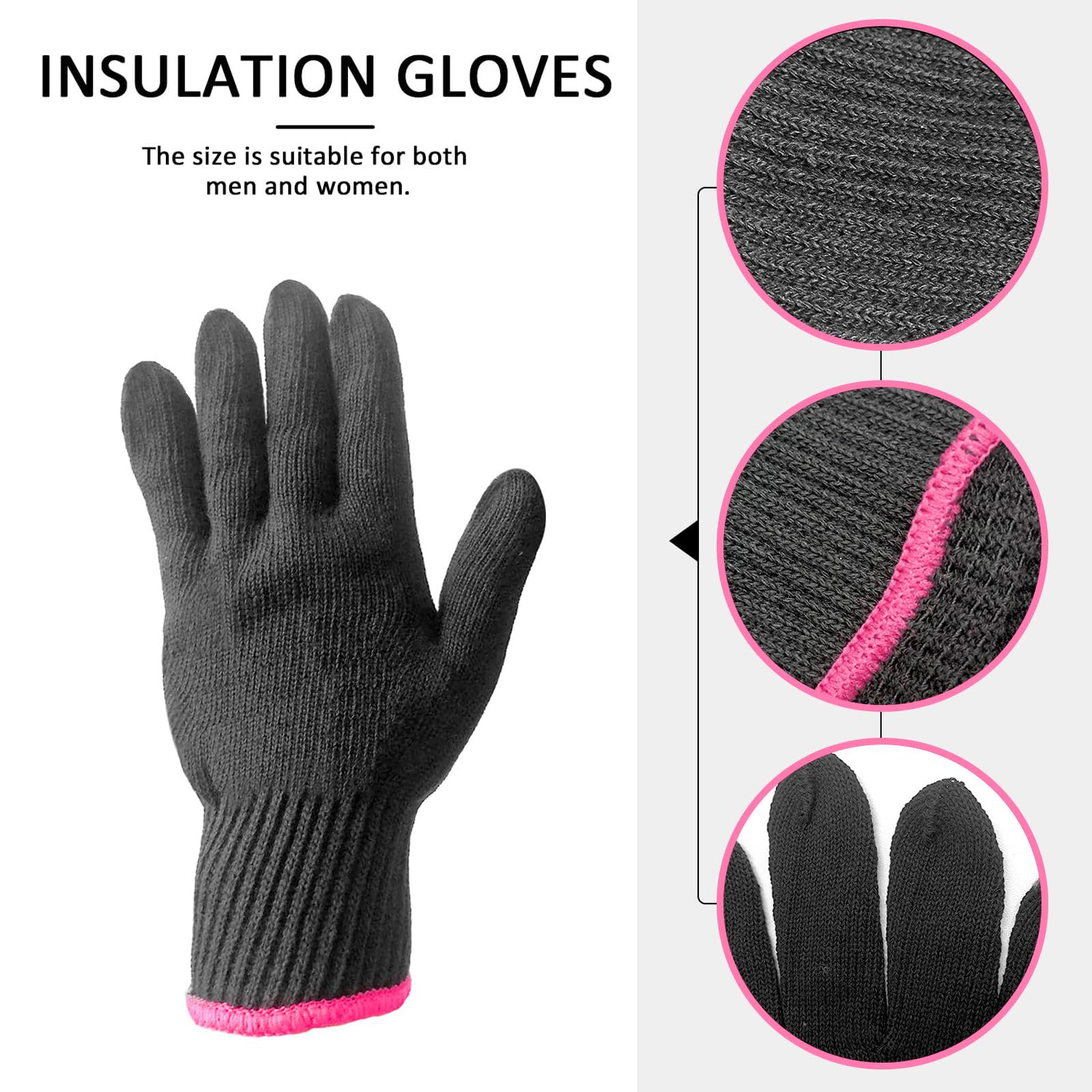 Gants Professionnels Résistants Chaleur Coiffage Fer à Lisseur Boucler Droit Gauche (1 Paire)