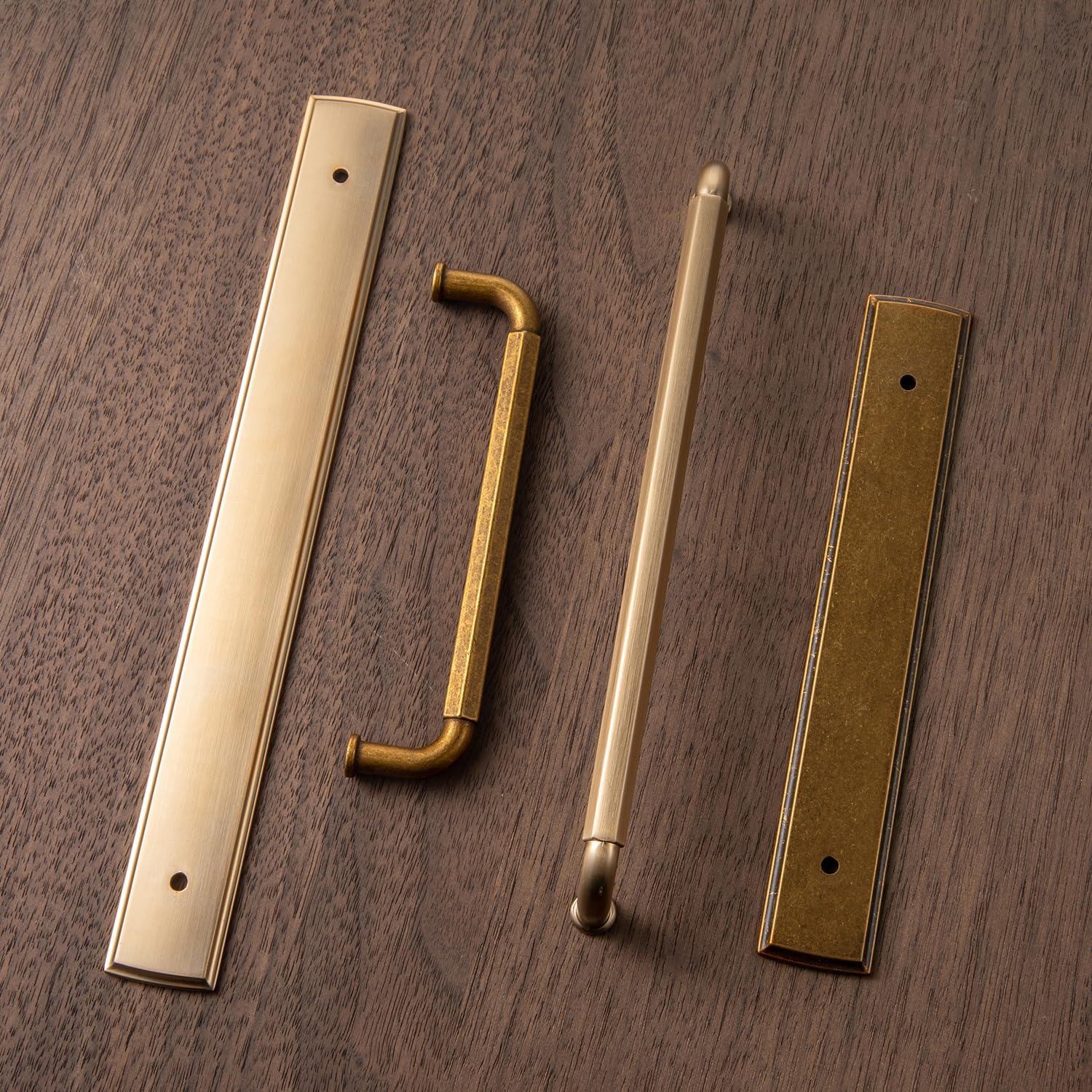 Goo-Ki 2 Pack Cabinet Pulls with Backplate/Spacer Antique Brass Drawer Handles, 5 Inch Hole Center Vintage Retro Zinc Alloy Kitchen Hardware