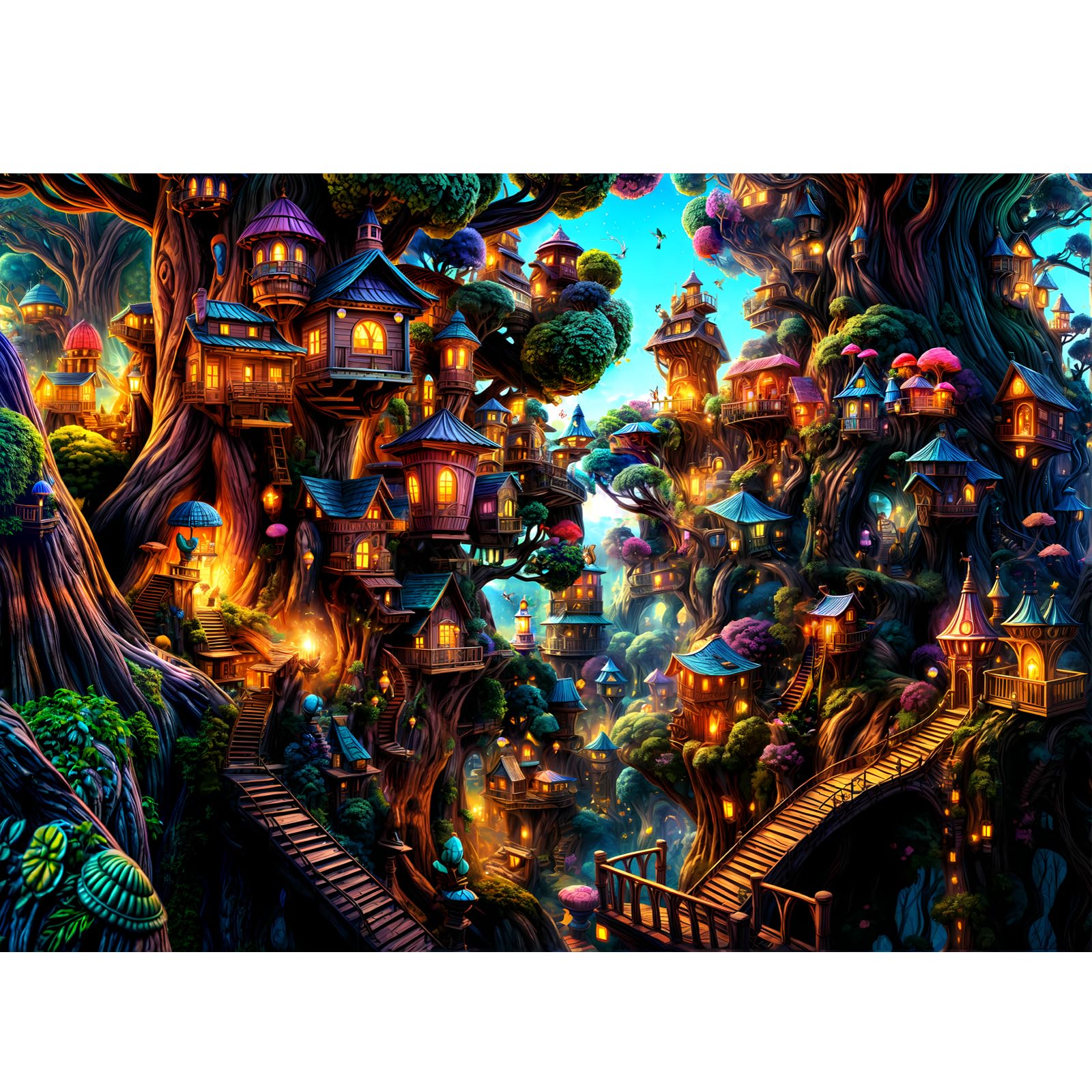 Puzzles 1000 Pieces for Adults jigsaw puzzles for adults 1000 Piece Puzzle Challenging Game for The Whole for Women, Gifts for Men, jigsaw puzzle Theme:fantasy tree house โ image 1