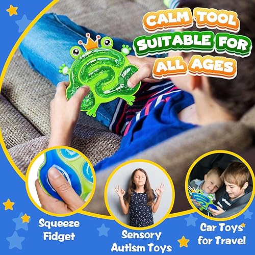 Miniatura 6 de 2 juguetes sensoriales antiestrés para niños, rana saltarina con purpurina blanda para niños pequeños, productos sensoriales para autismo, juguetes