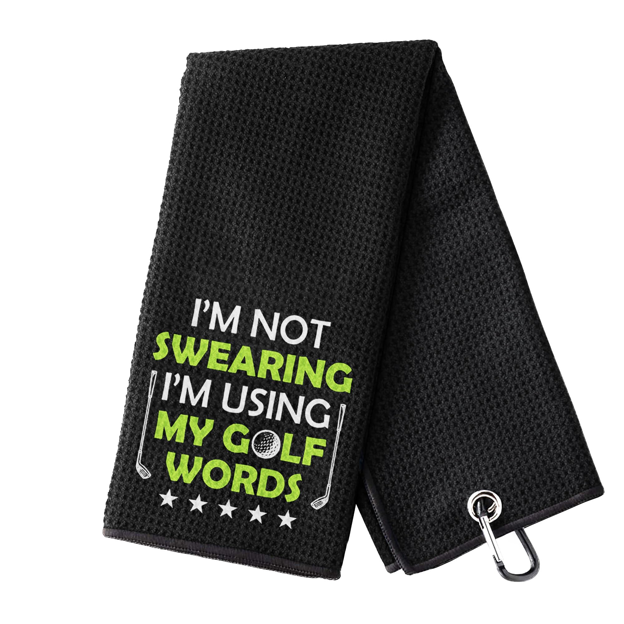 PIUFAM Embroidered Golf Towel, I'm Not Swearing I'm Using My Golf Words Funny Golf Towel, Golf Accessories for Men, Golfs Gift for Men, Gift for Dad