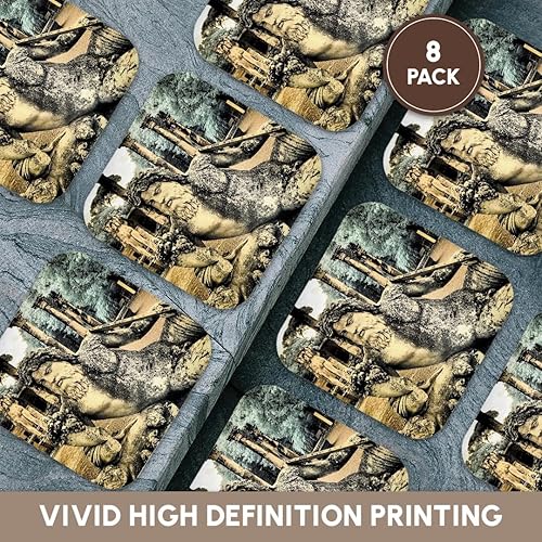 Miniatura 6 de Set of 8 Coasters - Soft - Italy, Puglia, Tivoli. The Pool, Canopus in Hadrians Villa Italy