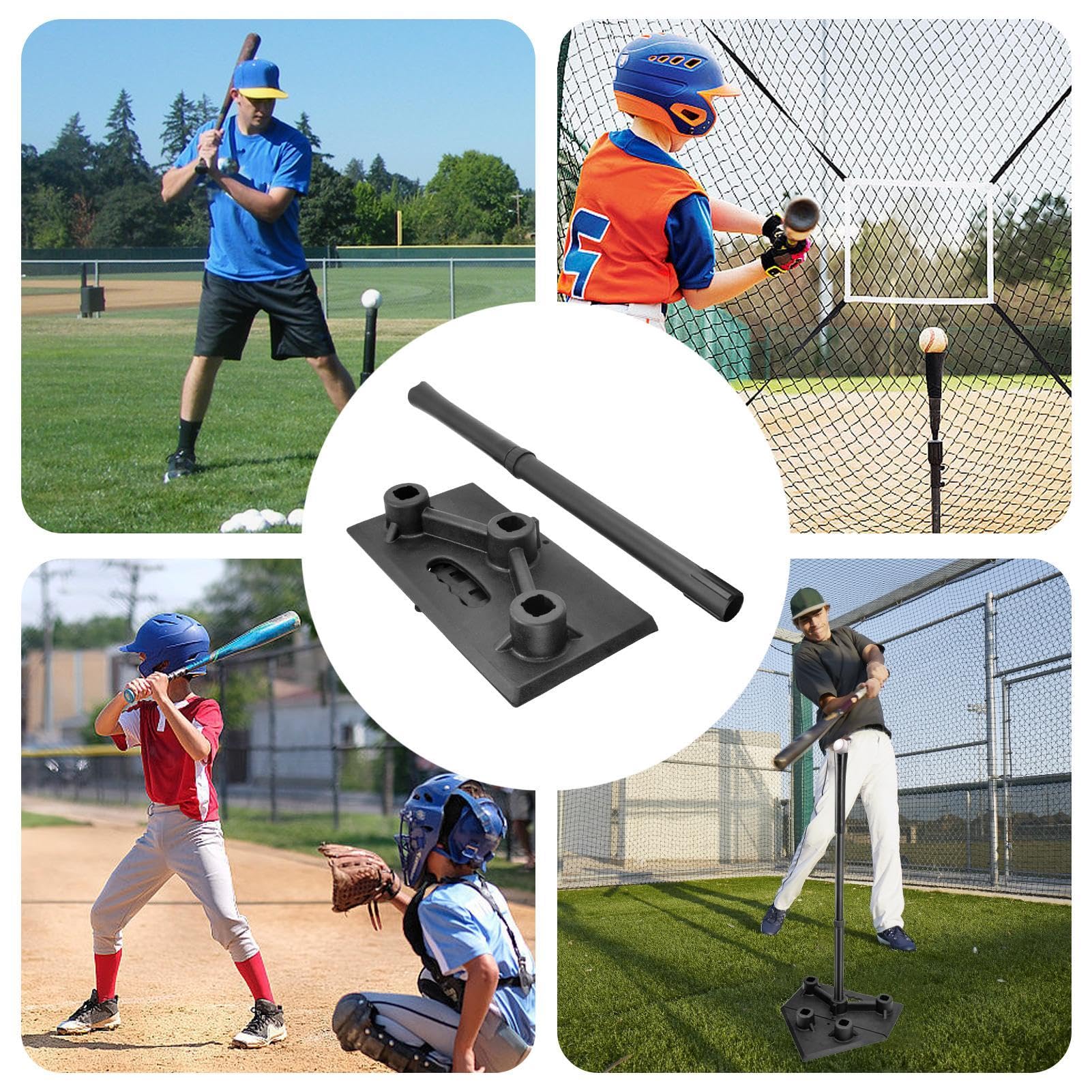 Softball -Tee Jugend Baseball Trainingszubehör | 5-fach Höhenverstellbar, Teeball Zubehör, Robuster Standfuß Mit Gummikopf Für Kinder & Jugendliche