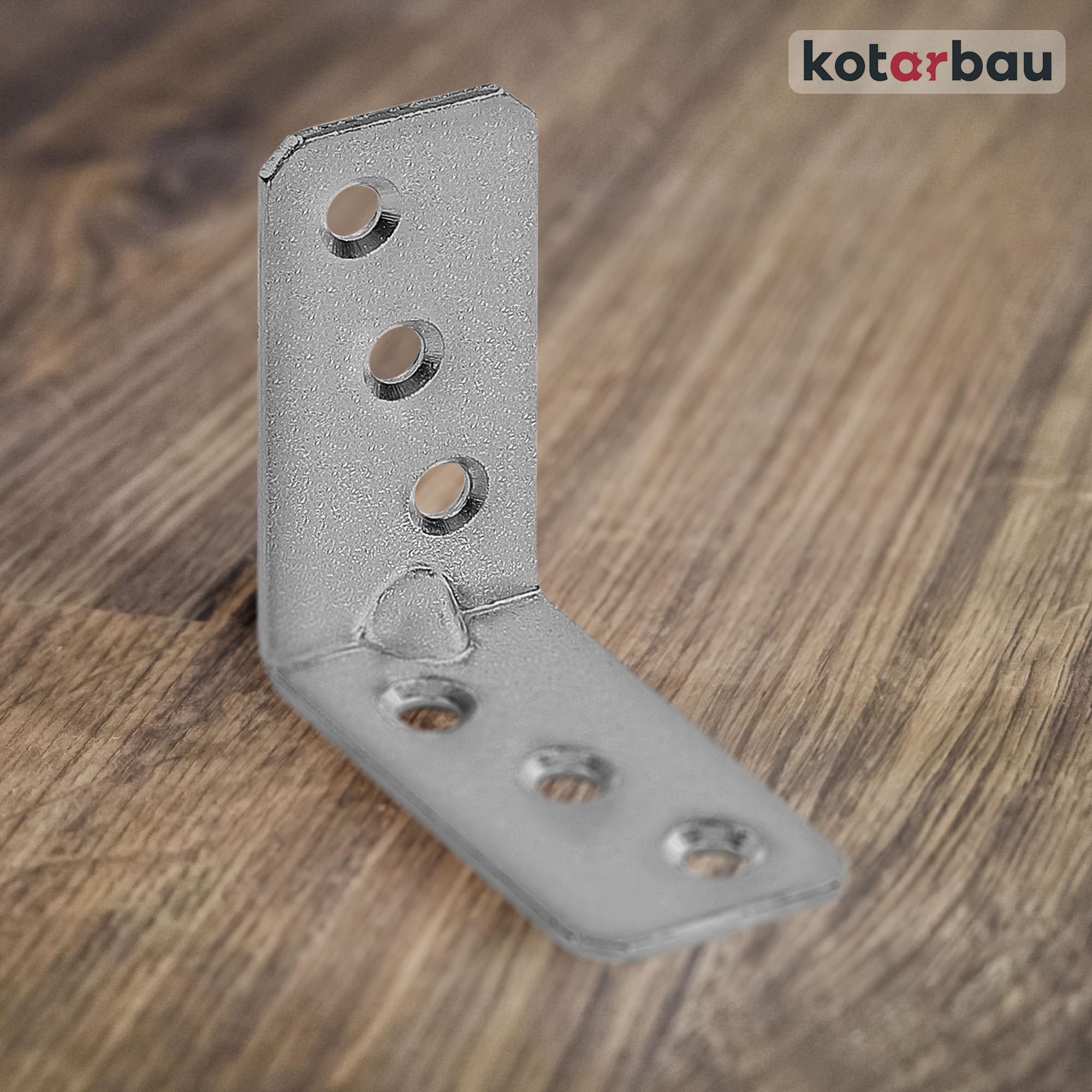 KOTARBAU 100er Set Winkelverbinder 50 x 50 x 25 x 2 mm mit Sicke Stahl Bauwinkel Montagelöcher Möbelverbinder Verzinkt Schwerlast Holzverbinder Montagewinkel