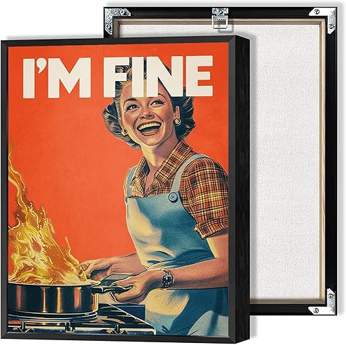 Pósteres de lienzo retro de mediados de siglo con humor oscuro, arte de pared sarcástico de cocina de los años 50, impresiones de ama de casa,