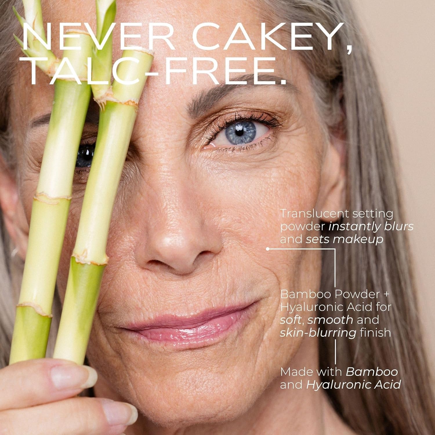 Fitglow Beauty Bamboo Hyaluronic Loose Setting Powder | Translucent Vegan Organic | Weightless Photo Finish | Pore Blurring | Natural Shine & Oil Control Makeup Finishing Powder | .32 oz / 9g - Image 2