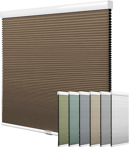 Keego Persianas celulares opacas sin cordón para ventana, persianas de panal para ventanas, cortadas a medida, con cancelación de ruido, para el