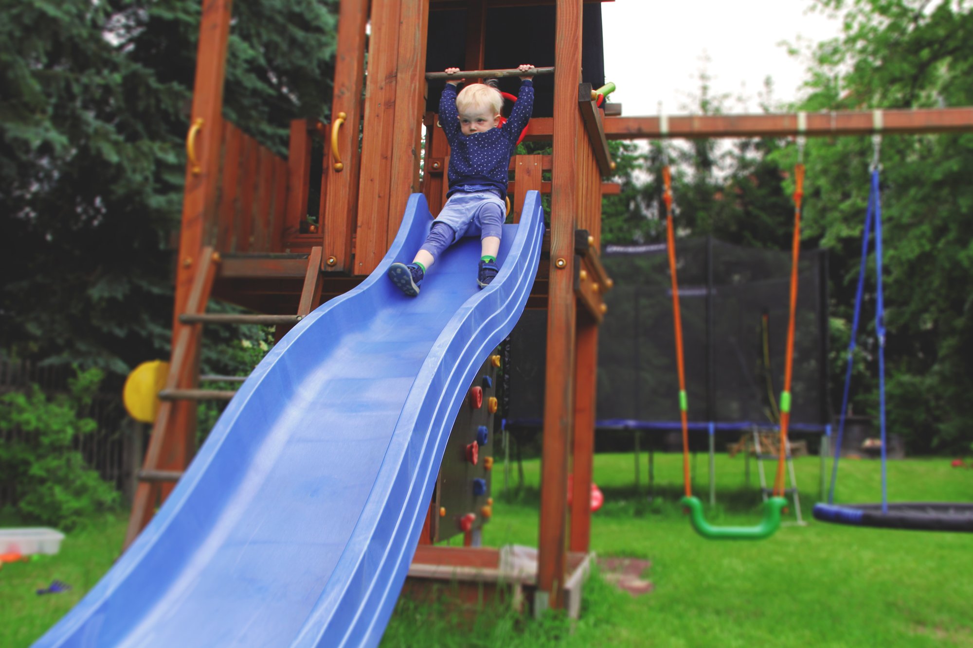 Ondis24 Wellenrutsche 300 cm Rutsche Wasserrutsche für Spielturm Hangrutsche Anbaurutsche Blau