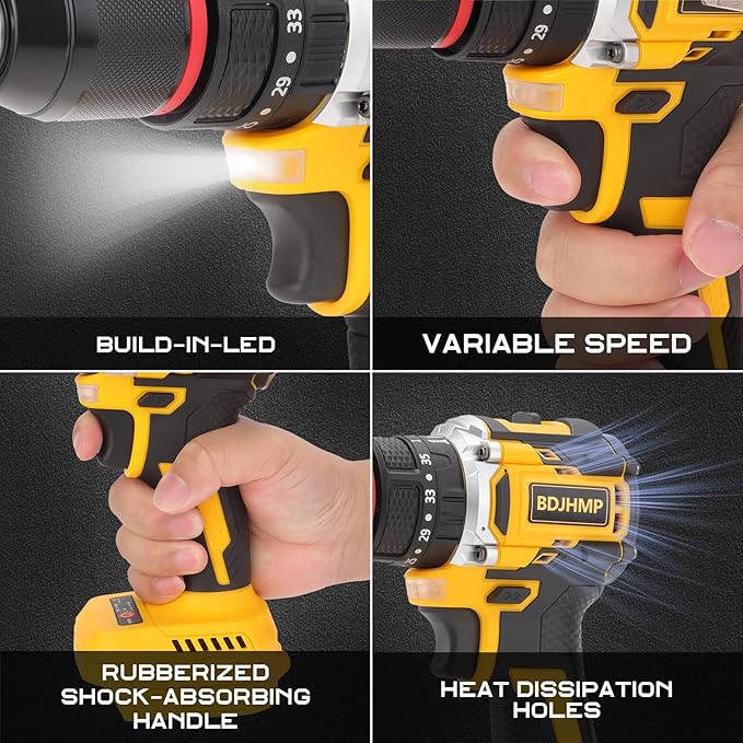 Taladro Atornillador Inalámbrico 21V 85Nm con 2 Baterías, Kit de Herramientas miniatura 8