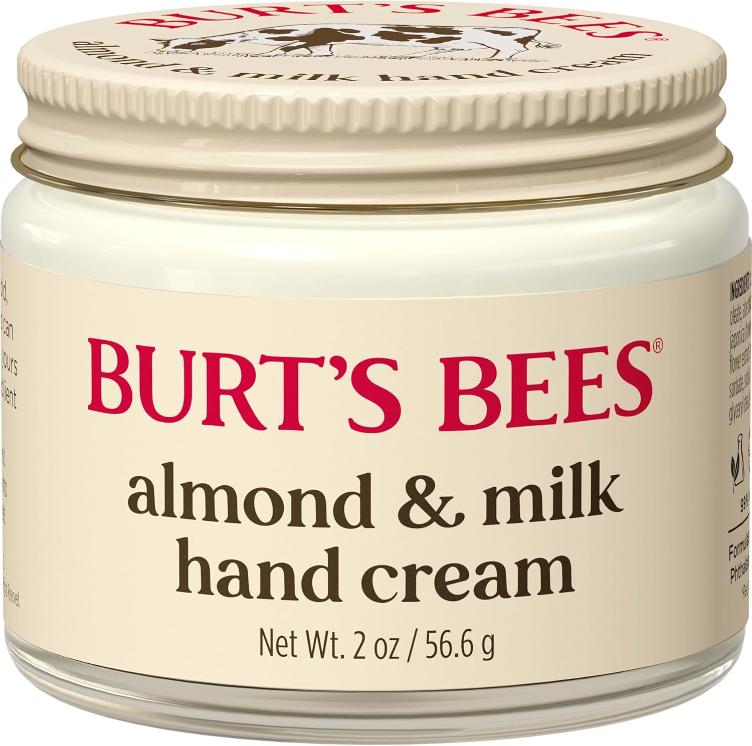 Burt’s Bees Almond & Milk Hand Cream For Very Dry Hands, Hand Moisturiser With Sweet Almond Oil & Beeswax, 56.6g