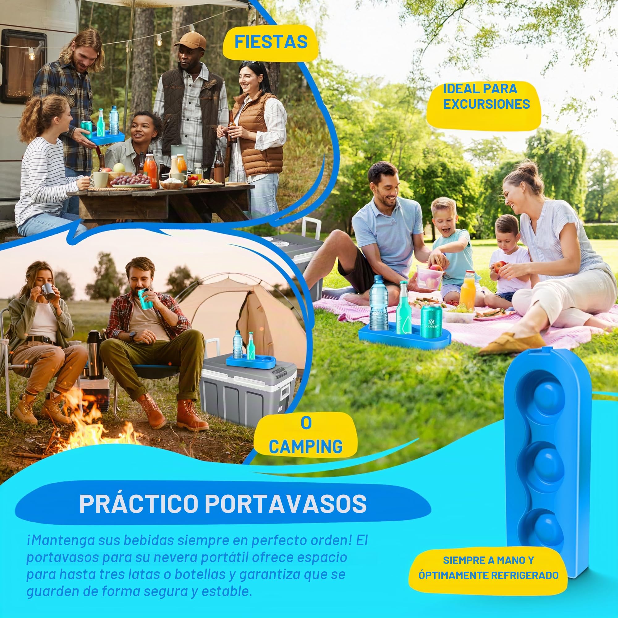 KESSER® Nevera eléctrica portátil 40L con Ruedas | Calienta y enfría | Termoeléctrica | Mini Nevera | 12V y 230V | para Coche, Camping y Enchufe | Modo Eco | Incluye acumuladores de frío