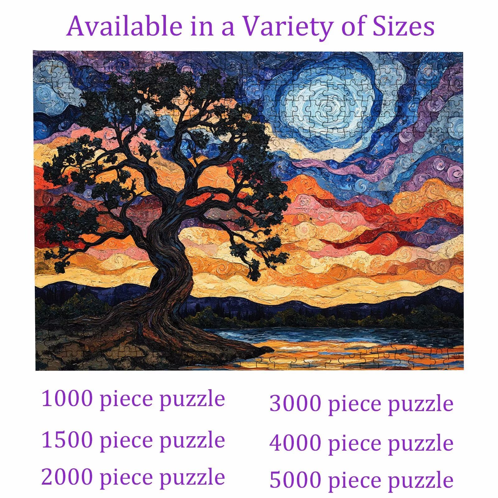 Puzzle 4000 elementów, drzewo księżyca (2) puzzle 4000 elementów dla dorosłych, klasyczne puzzle, trudne puzzle, drewniane puzzle do dekoracji bożonarodzeniowej, prezenty dla kobiet, dekoracja domu
