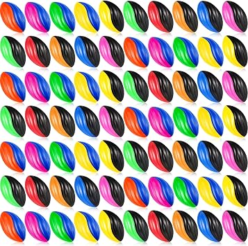 Jerify 12 Pcs Mini Footballs for Kids Spiral Foam Football Bulk 5 Inch Soft Small Waterproof Foam Ball Sports Birthday Toddler Football for Indoor and Outdoor GameAssorted Color