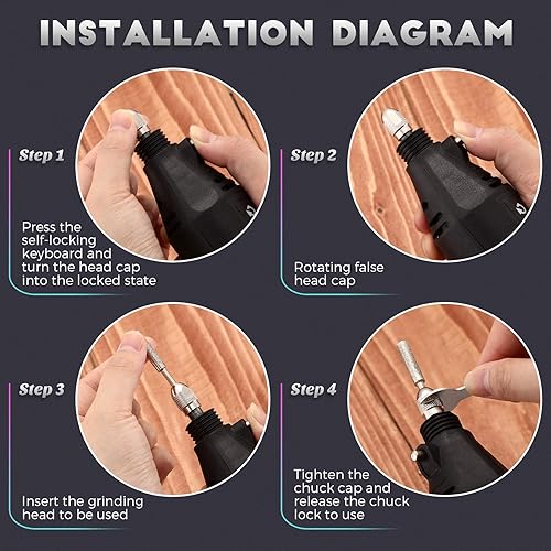 Miniatura 4 de Kit de afilador eléctrico de motosierra de 180 W, juego de herramientas de afilado con 6 ruedas de afilado de diamante, accesorio en ángulo, llave