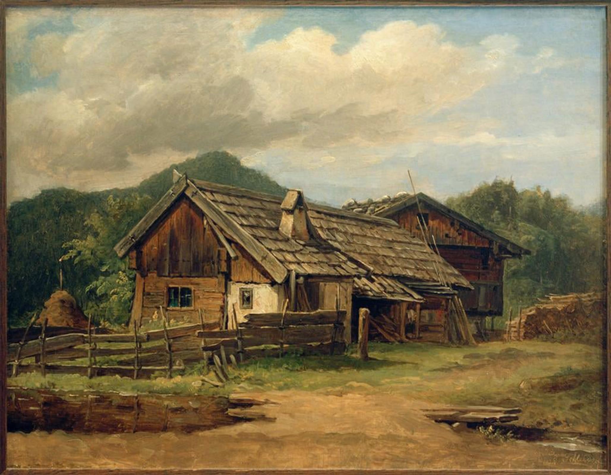 POSTERIIk Vintage Print Pop Art Landscape Artwork C Morgenstern Farmhouses in Schlehdorf by Carl Morgenstern Art Prints for Office Home Decor 60x90cm