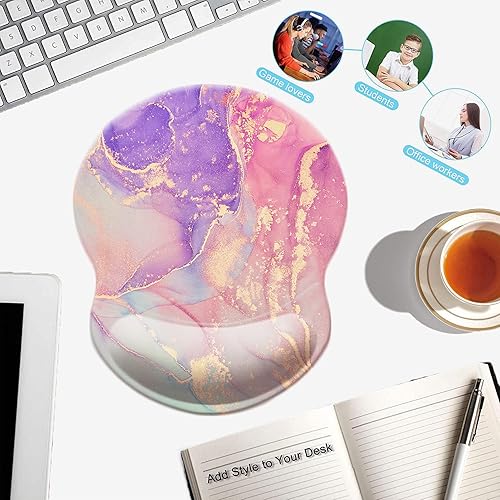 Miniatura 118 de Alfombrilla para mouse con soporte de muñeca, almohadilla antideslizante para mouse para oficina, computadora, laptop y Mac, cómoda y ligera