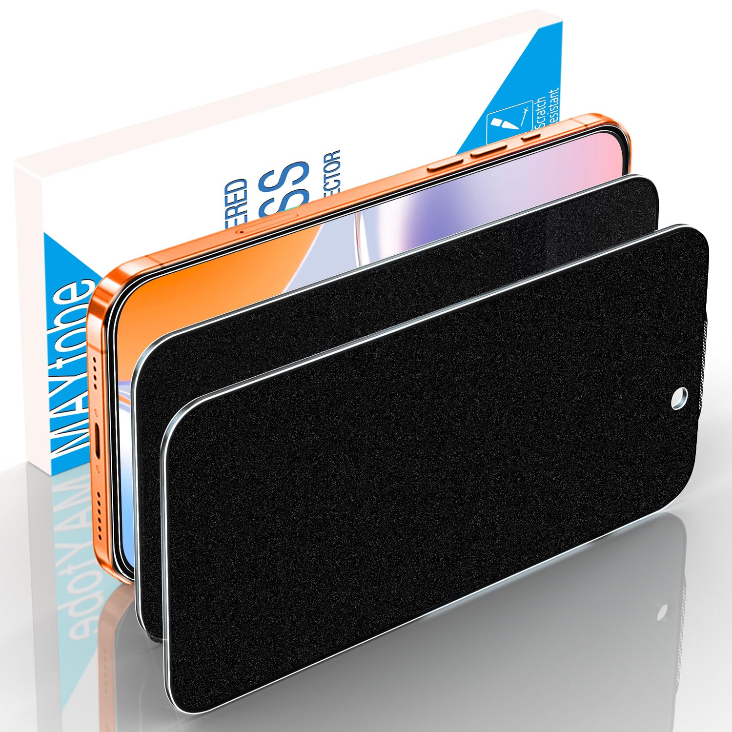 MAYtobe Paquete de 2 protectores de pantalla de privacidad mate para iPhone 17 Pro Max, 360 grados, 4 vías, antiespía, antiarañazos, sensible al tacto, sin burbujas, cobertura completa