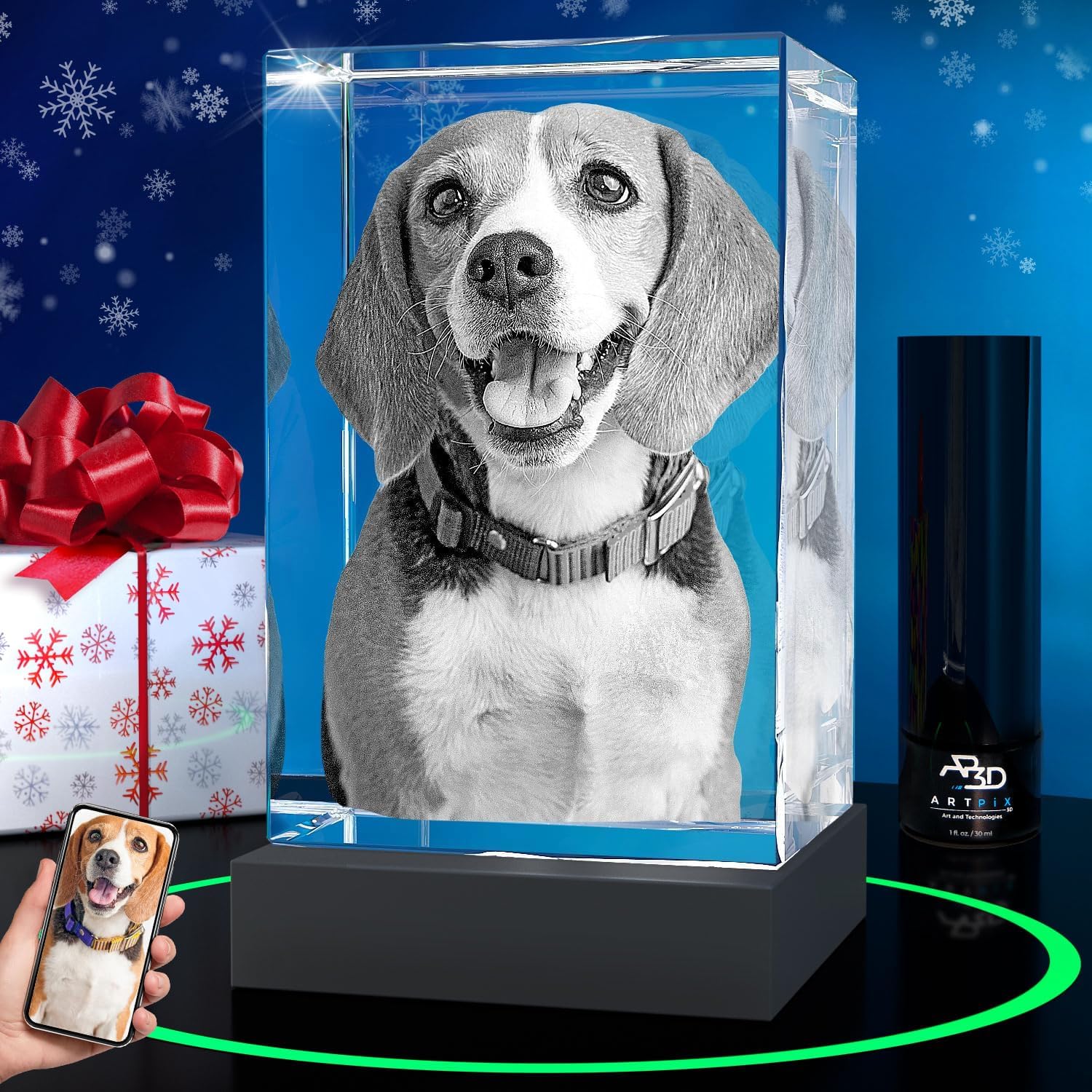 ArtPix 3D Crystal Photo, personalized pet memorial
