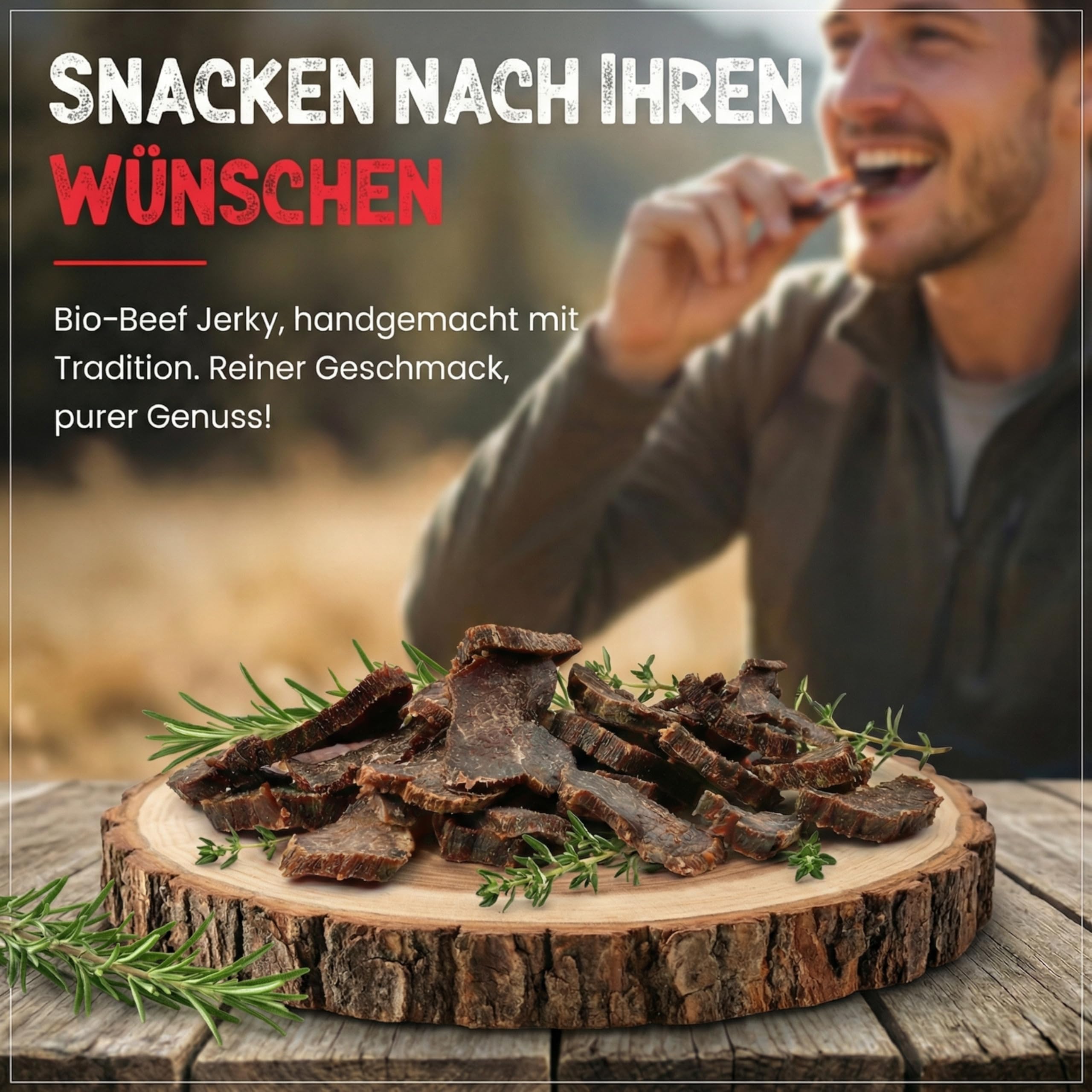 PALEO TO GO Geschenkset – 100% BIO Fleischsnacks – Beef Jerky, Beef Chips, Beefy Salami & Kaminwurzen – High Protein Snackbox – Low Carb Eiweißsnack – Ohne Zucker & Konservierungsstoffe
