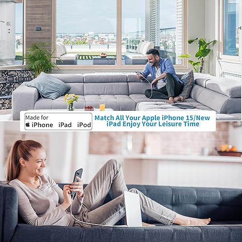 Miniatura 7 de [Apple MFi Certified] iPhone Charger Fast Charging, LANWK 2Pack 20W USB-C Charger Block Dynamic Power Adapter Type-C Wall Charger with 6FT Lightning