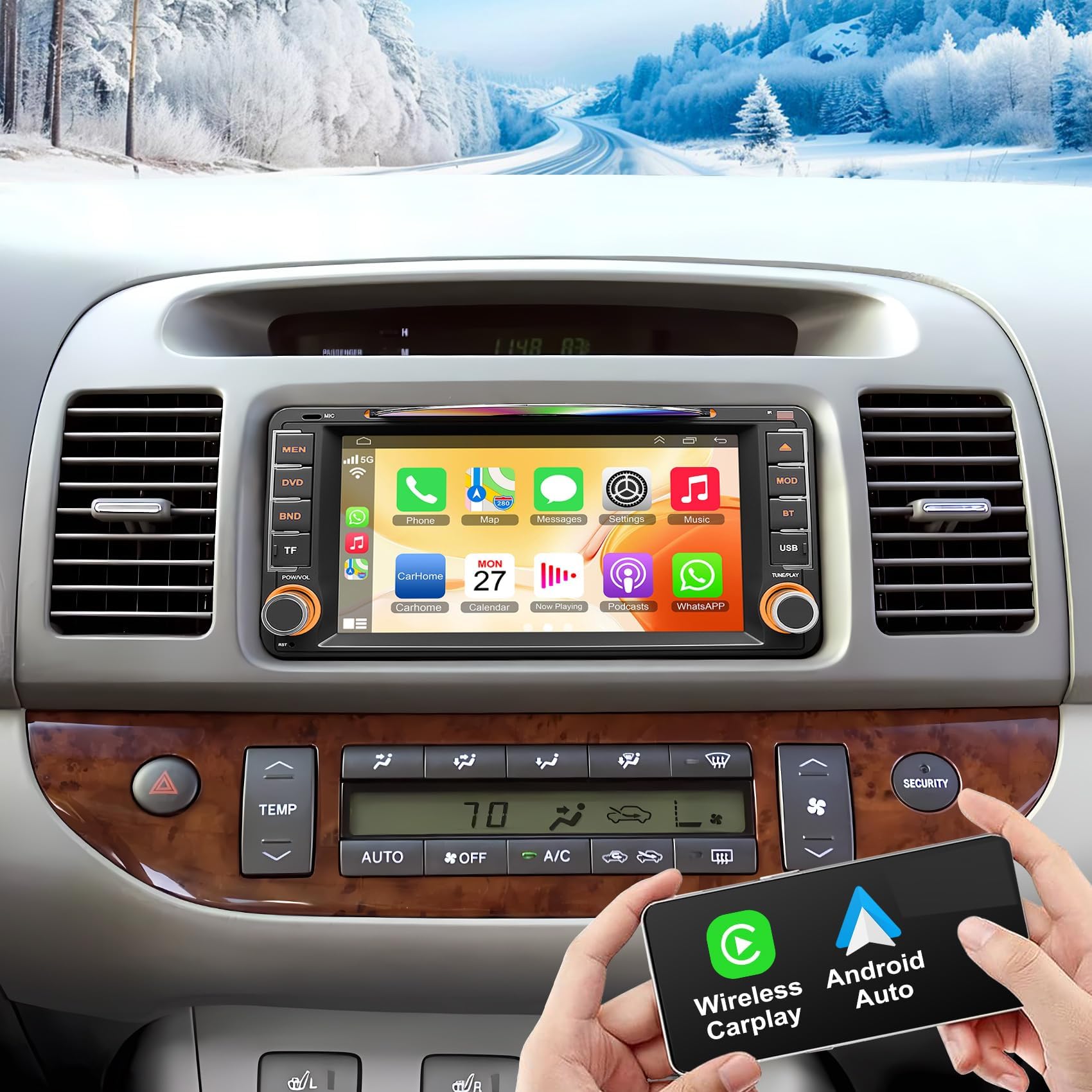 Amazon.com: 4G+64GB Car Radio for Toyota Camry 2000-2006 with Wireless ...
