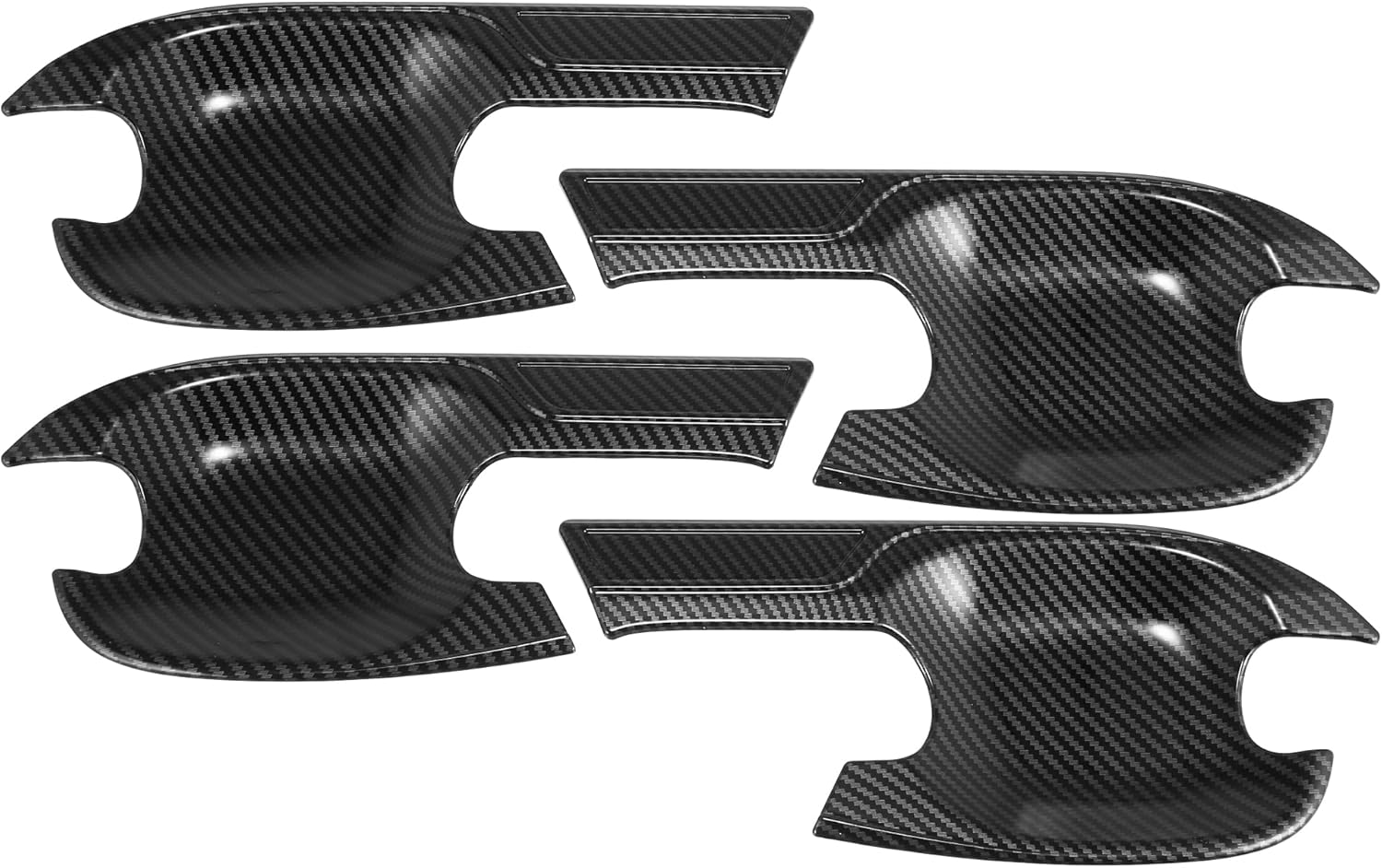 X AUTOHAUX 1 Set Auto Car Exterior Door Handle Cup Bowl Guard Protector Replacement for Isuzu D-Max DMax LS-M LS-U SX 2021 2022 Carbon Fiber Pattern Gloss Black