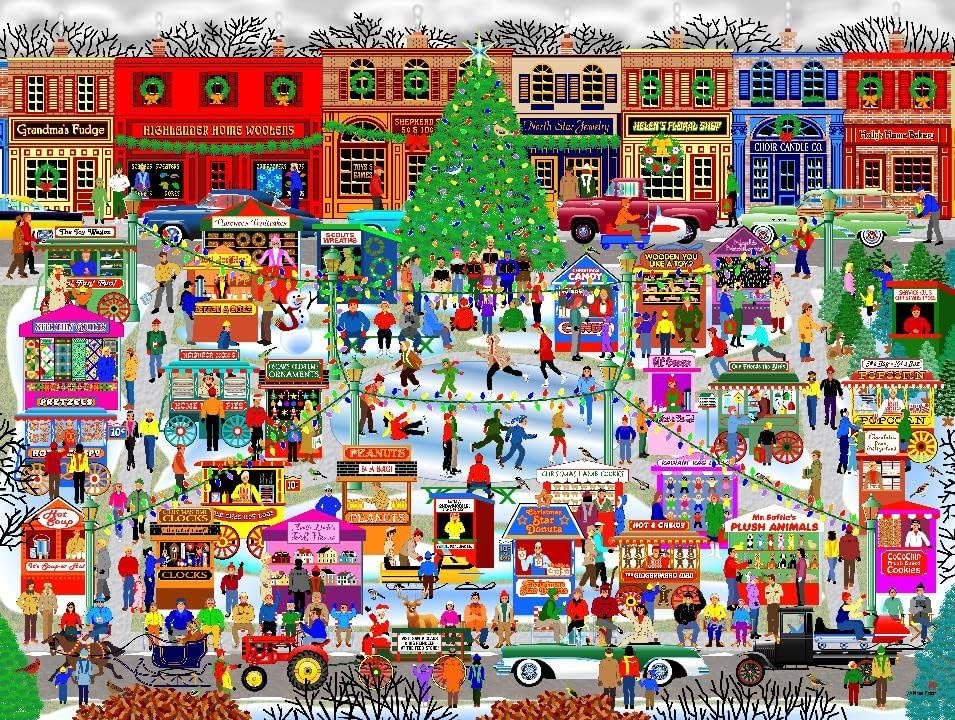 Miniatura 2 de Christmas Market 1000 piezas Home Country Collection Rompecabezas artista Mark Frost