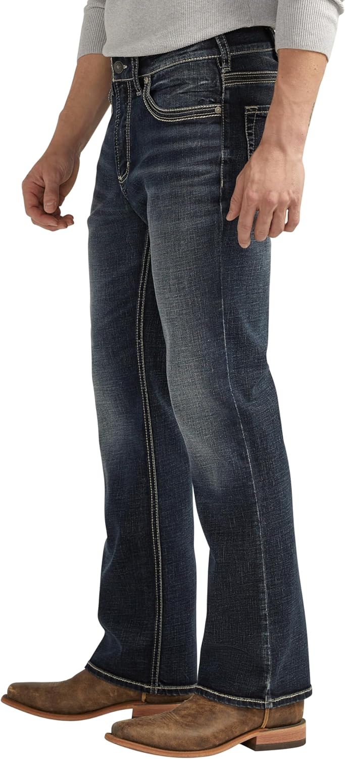 Silver Jeans Co. Mens Jace Slim Fit Bootcut Jeans - Image 2