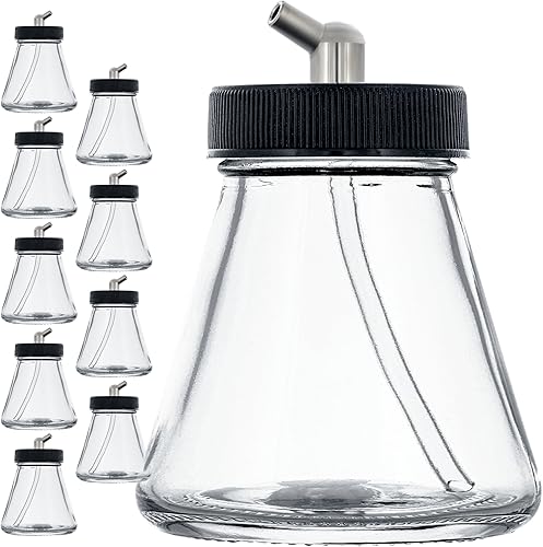 Miniatura 8 de Master Airbrush TB-001 - Botellas vacías de vidrio de 3/4 onzas (22 cc) con tapas de plástico, frascos de repuesto, botellas de almacenamiento