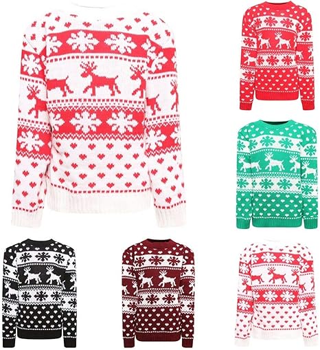 Pull De Noel Renne Pull Noël Fille Motif Renne - Tricot Chaud Automne/Hiver (Acrylique, Nylon, Polyester) Pull De Noël Fille