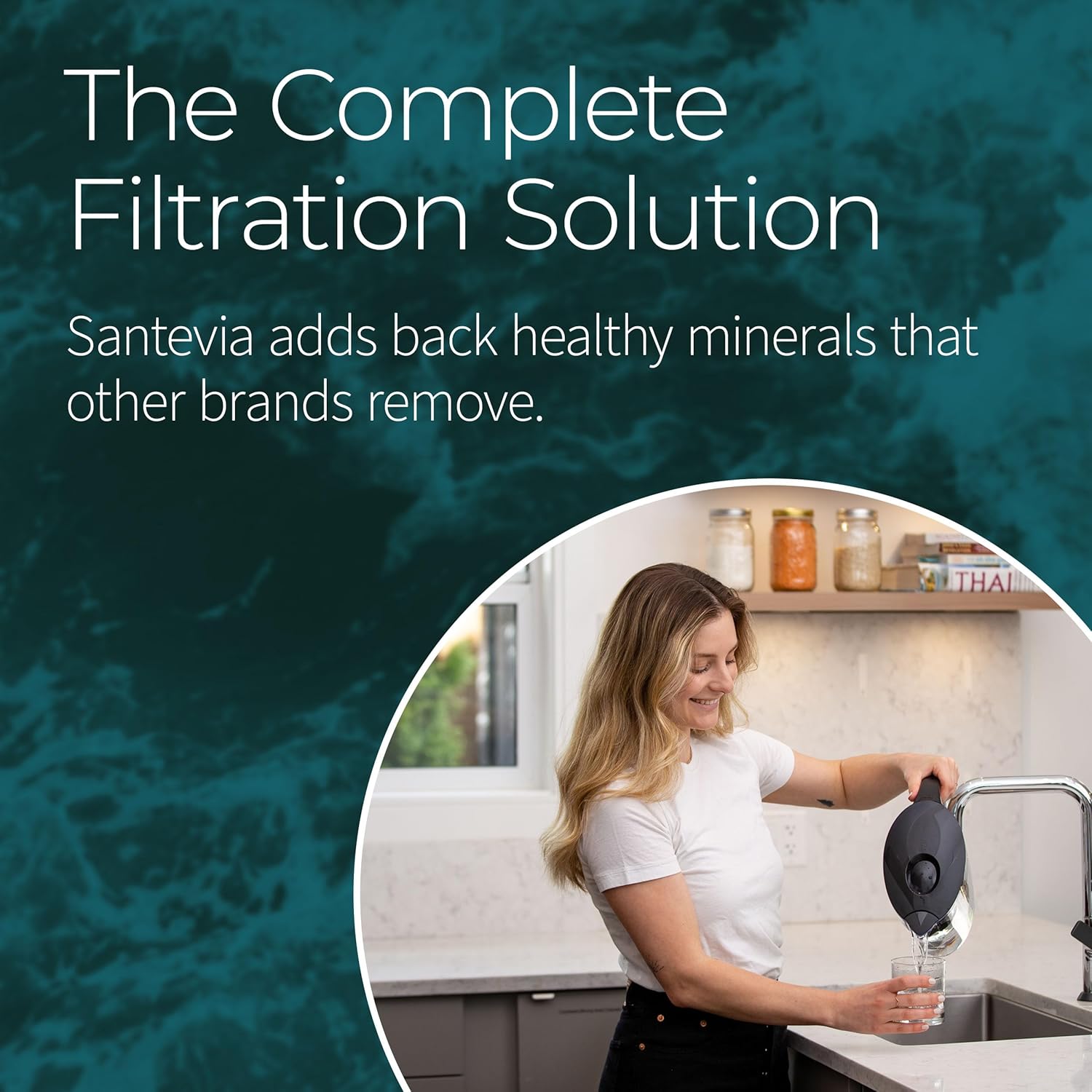Santevia MINA Alkaline Pitcher | 9-Cup at Water Filter System That Adds Minerals and Makes Alkaline Water | Fluoride, Chlorine and Lead Water Filter | American Filtration Media - Image 7