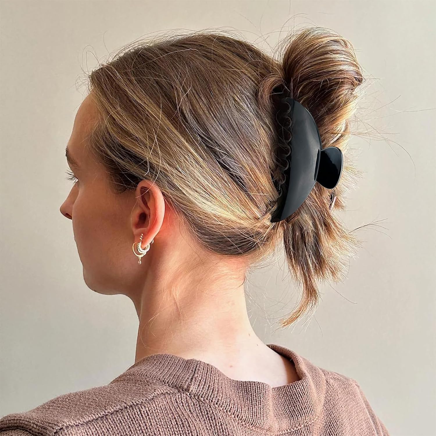 Hair Claw Clip for Women, 5 Inch Large Nonslip Claw Clip, Strong Hold for Medium Hair, Comfortable No-Pull, For Half-Up & French Twist, Fashion Hair Accessory Gift - Image 5