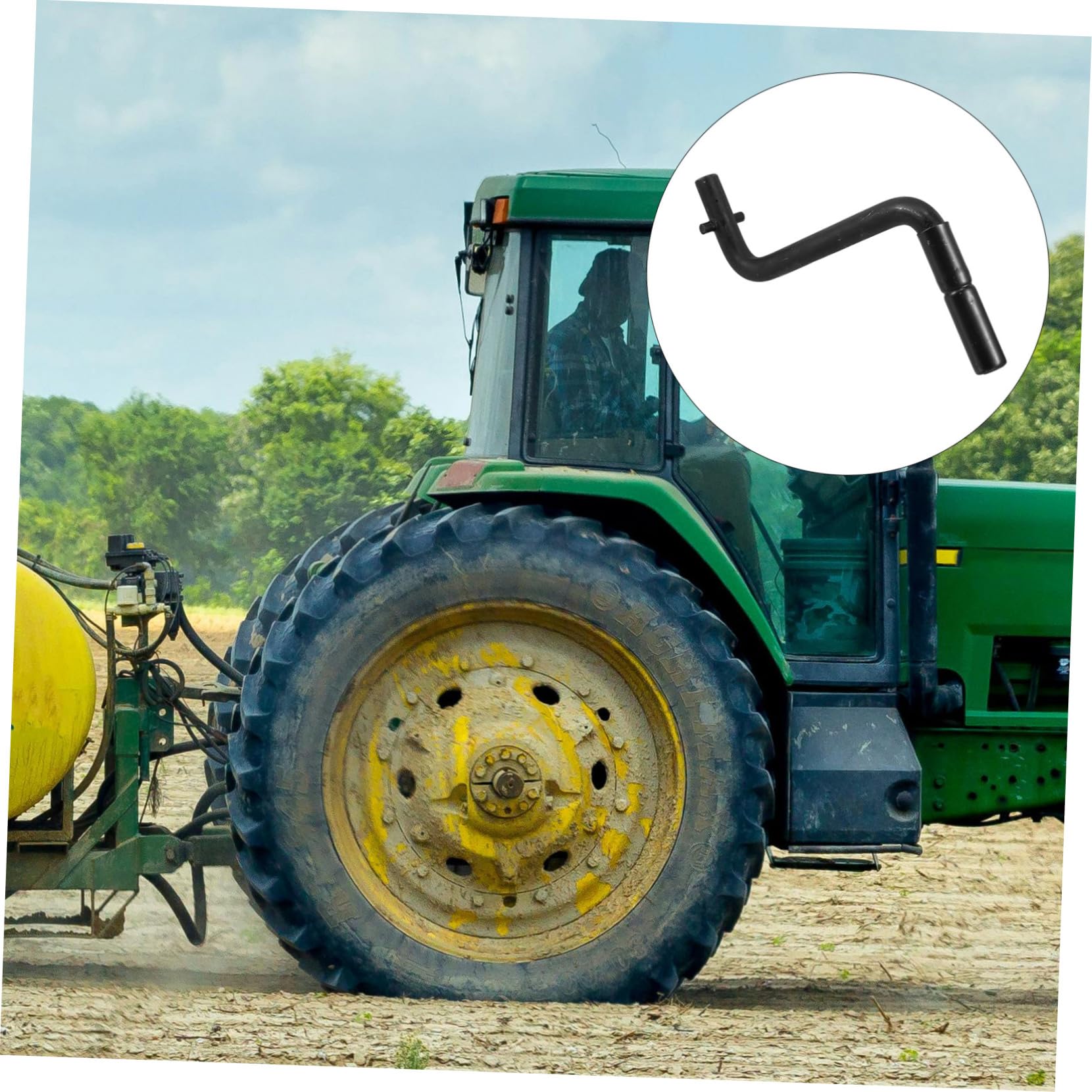 Abaodam Manivelle de Démarrage pour Tracteur Monocylindre en Acier Inoxydable Poignée Ergonomique Confortable Accessoire Solide pour Terrains Variés