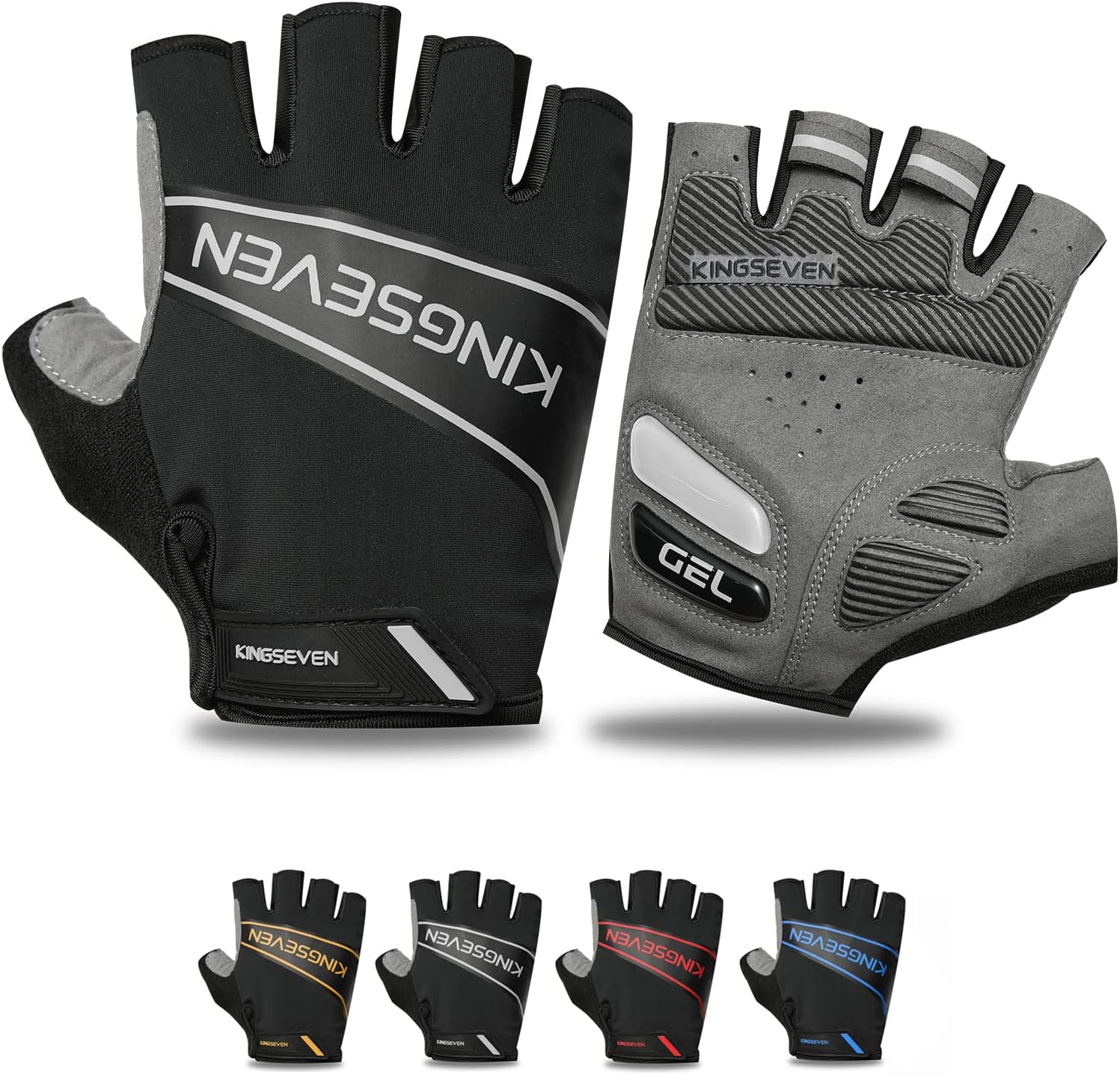KINGSEVEN Bike Cycling Gloves Breathable Lycra Fabric Shock-Absorbing MTB Half Finger Gloves for Men Women G751 KINGSEVEN Bike Cycling Gloves Breathable Lycra Fabric Shock-Absorbing MTB Half Finger Gloves for Men Women G751