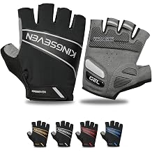 KINGSEVEN Bike Cycling Gloves Breathable Lycra Fabric Shock-Absorbing MTB Half Finger Gloves for Men Women G751