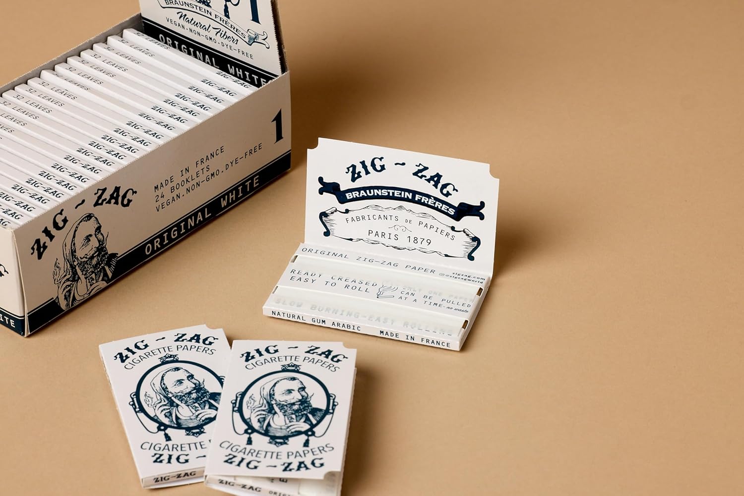 ZIG-ZAG Vintage Original White Rolling Papers, Slow Burning and Limited Edition - 70mm Size (24-Pack)