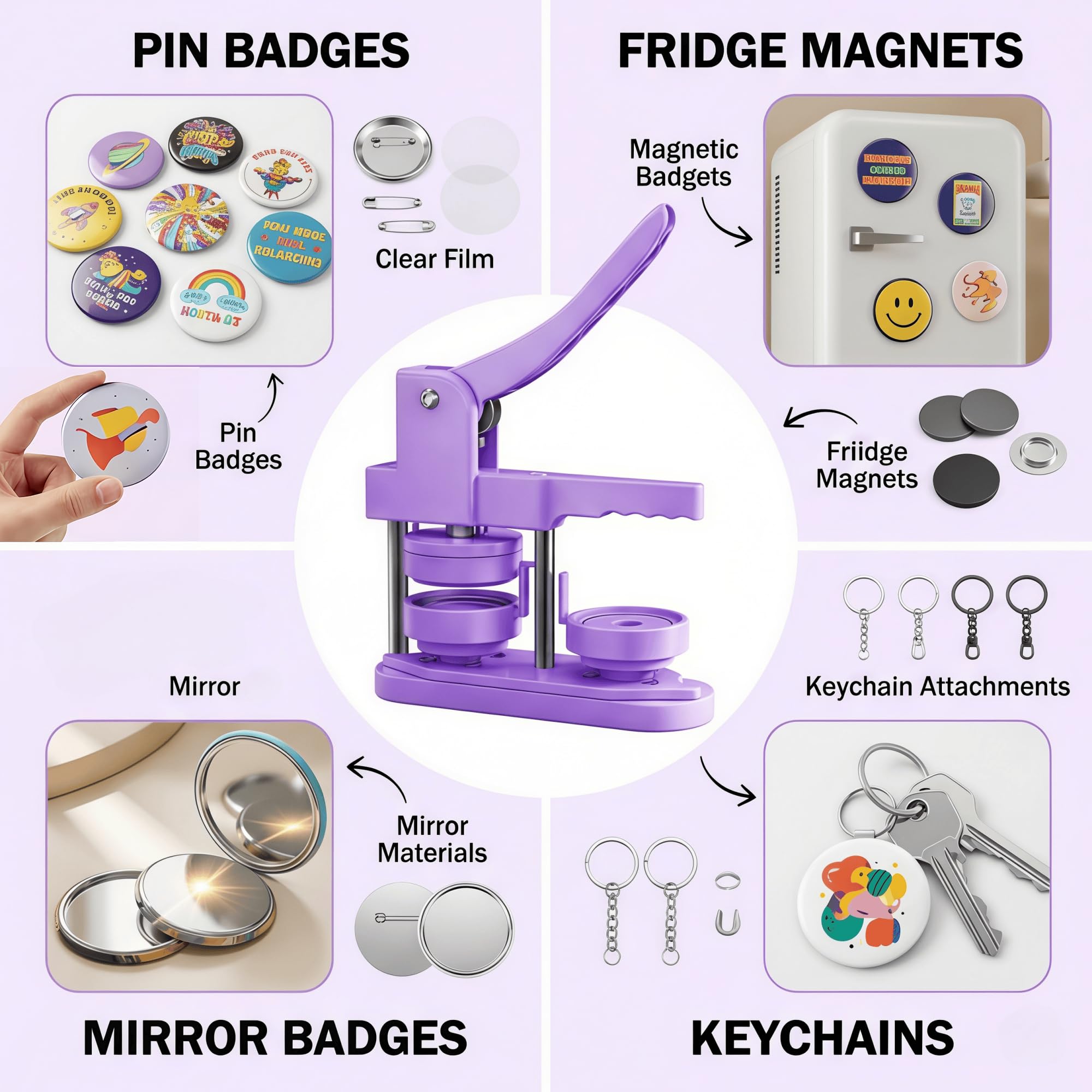 DIY Button Maker Kit - Easy Badge Making Machine -4