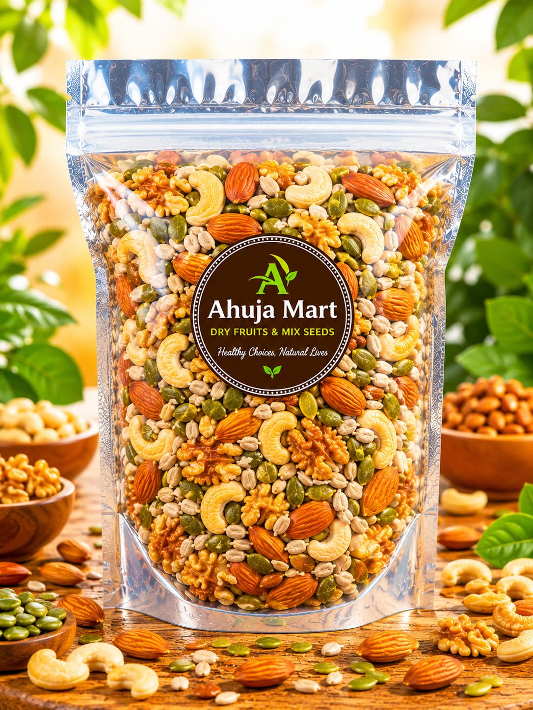 Ahuja Mart Healthy Trail Mix 200g | Premium Superfoods Mix with Almonds, Cashews, Walnuts, Pumpkin Seed & Sunflower Seeds | Dry Fruits & Seed Mix | Healthy Snack for Daily Nutrition & Fitness-image-47