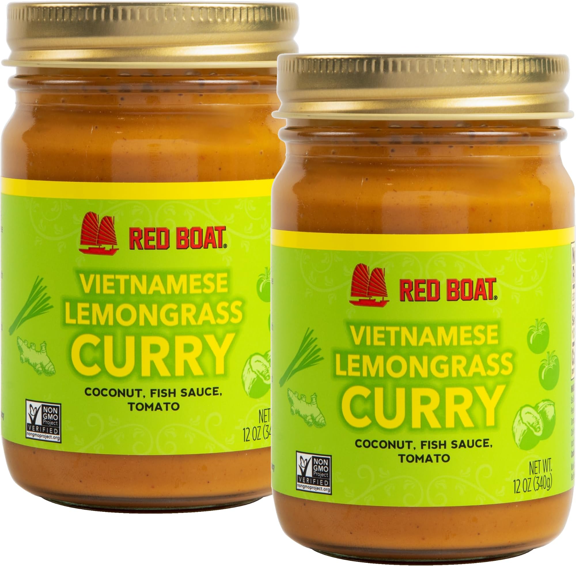 Fish Sauce Vietnamese Lemongrass Curry | Deliciously complex flavors ready in 20 min | Simple ingredients, nothing artificial | 12 oz (Pack of 2)