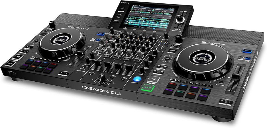 Denon DJ SC LIVE 4 Standalone DJ Controller with Stem Separation on 4-Decks, Wi-Fi Streaming, Build-in Speakers, Serato DJ and Virtual DJ Compatible
