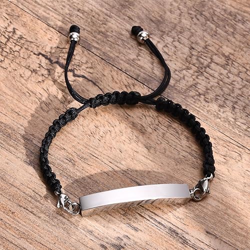 Miniatura 4 de Personalized Urn Bracelet for Ashes, Cremation Jewelry Keepsakes for Women & Men, Handmade Woven Rope Adjustable Ashes Holder Bracelet, Memorial