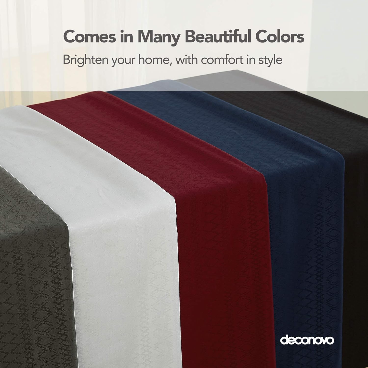 Tech Deals 🔥 Deconovo Decorative Jacquard Tablecloth with Diamond Patterns Wrinkle and Water Resistant Spill-Proof Rectangle Tablecloths for Wedding Decoration 60 x 102 inch White