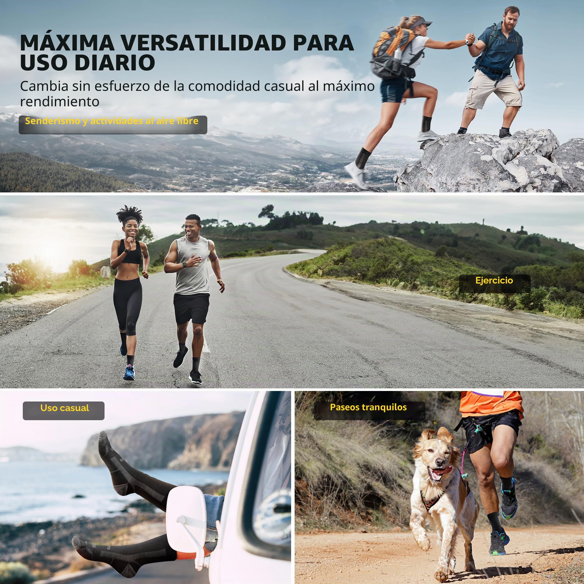 CAMBIVO Calcetines Antiampollas Senderismo Lana Merino 2-3 Pares Transpirable Trail Running Trekking