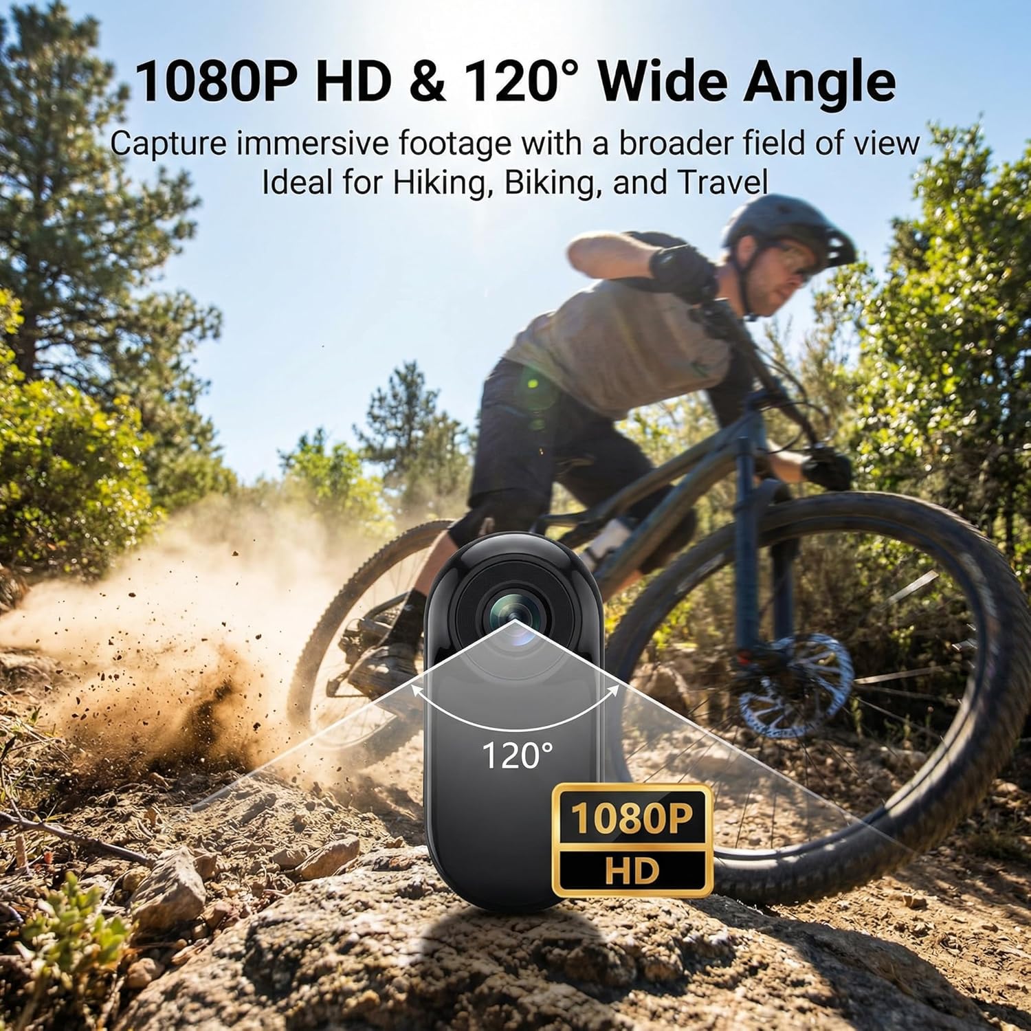 Mini Body Camera with 0.96" Screen, 1080P HD Wearable Action Camera with Audio, One-Key Recording Small Video Recorder for POV Vlog, App-Free Portable Cam for Sports & Security,(No SD Card)