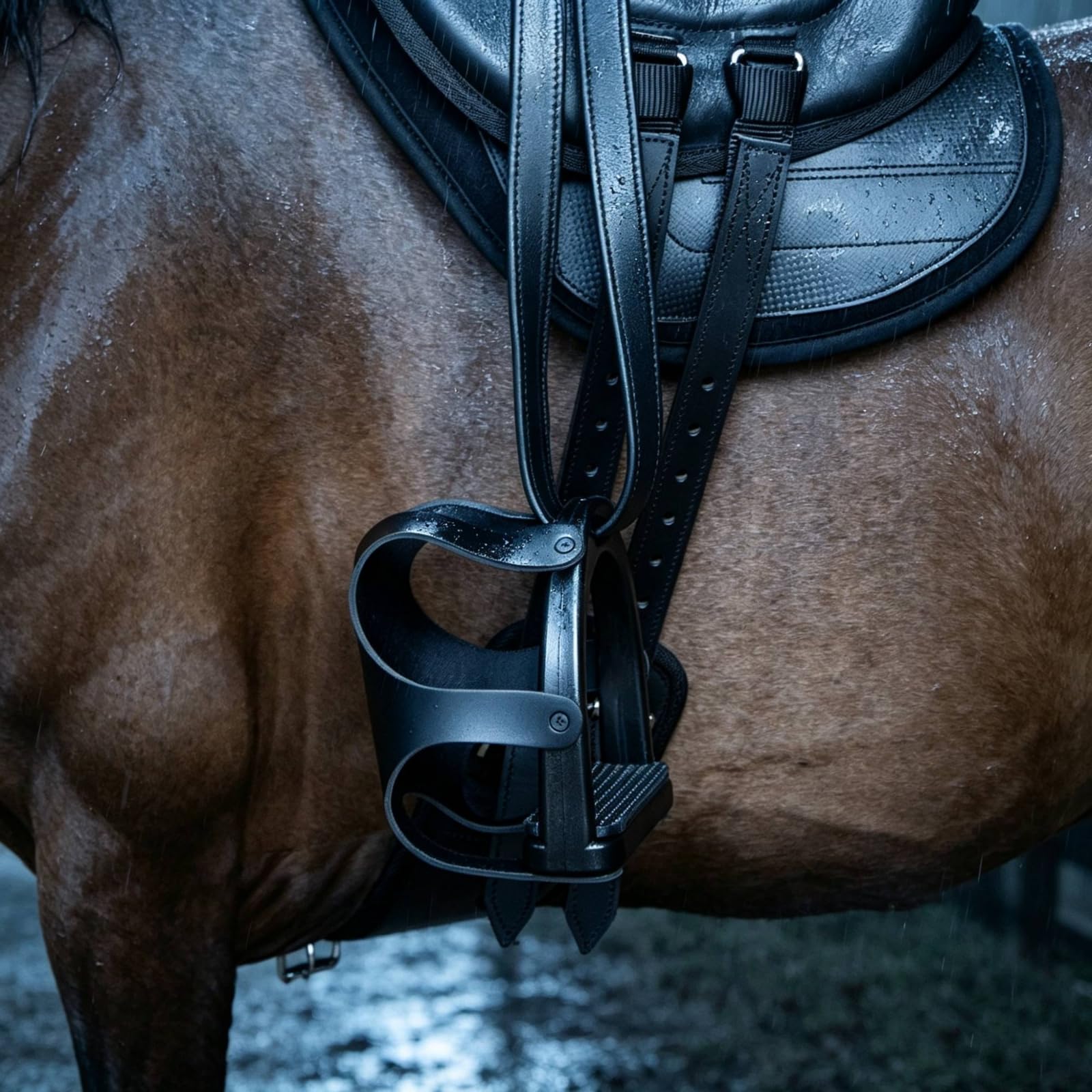 Amagogo Estribo de Jaula Ecuestre con Puntos de Agarre y Protector Curvo Cuerpo Moldeado Resistente de Resina Uniones Atornilladas Cómodo para Botas Adecuado, L