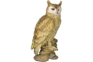Design Toscano Perching Forest Owl Statue, Multicolored, 19 Inch Rustic Woodland Bird Sculpture