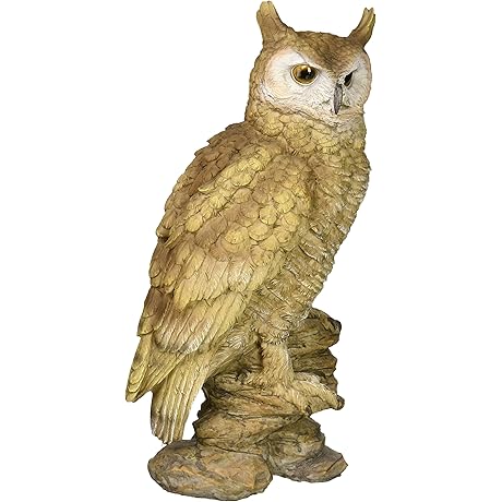 Design Toscano Perching Forest Owl Statue, Multicolored, 19 Inch Rustic Woodland Bird Sculpture
