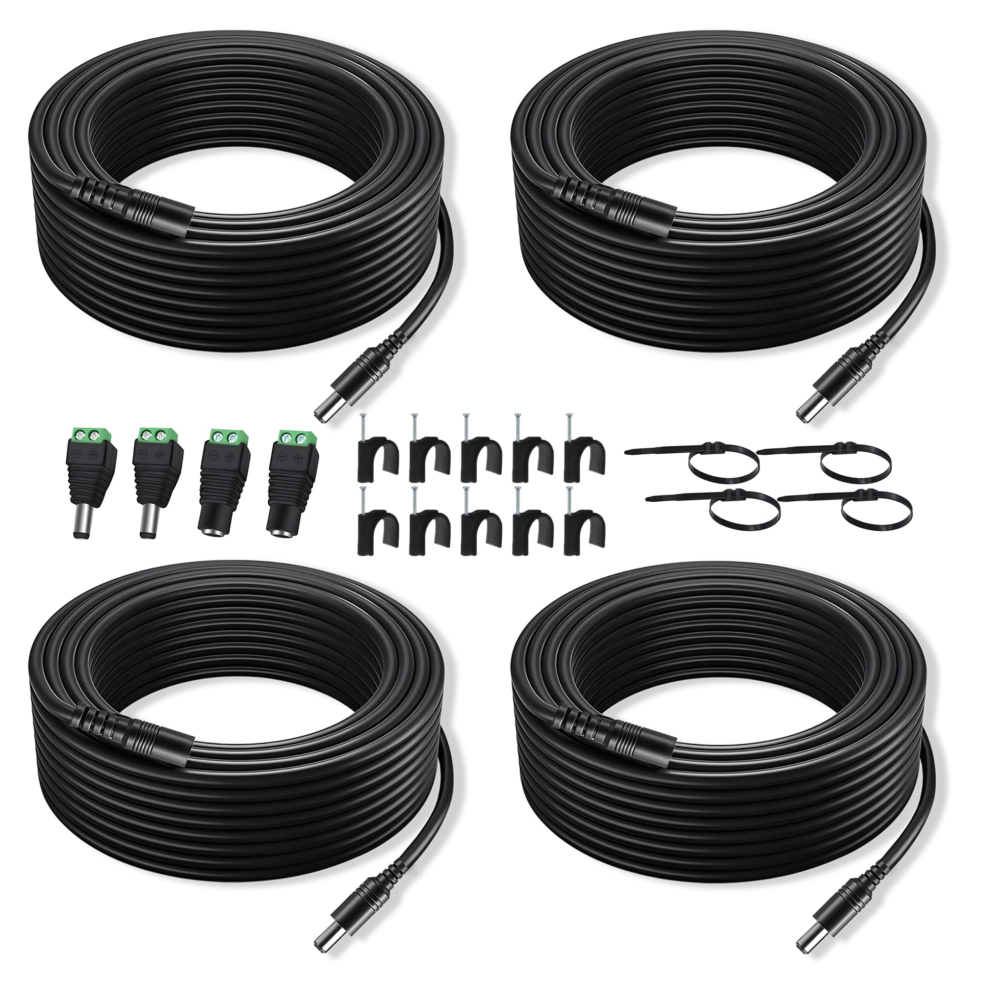 Amazon.com: Dianrui 4PCS 33FT(10M) Dc Power Extension Cable, 5.5mm x 2 ...