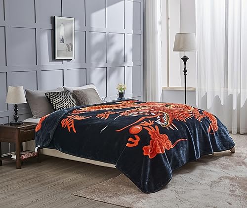 Vista 161 de Chezmoi Collection Manta pesada de una sola capa, 9 libras, estilo coreano, de visón Raschel, gruesa y sedosa, 26.46 oz/m², 85 x 95 pulgadas